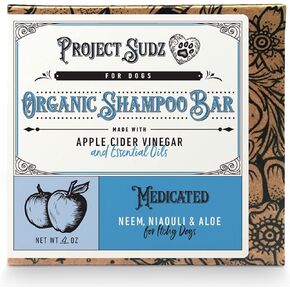 Medicated Organic Dog Shampoo for HotSpots | Bar Shampoo for Dogs | All Natural Dry Coat Dog Shampoo for Allergies and HotSpots (1)