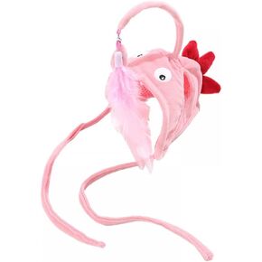 MiOYOOW Cat Feather Toys, Head-Mounted Cat Toy Interactive Cat Hat Feather Toy with Hook Design for Indoor Kitten Cats