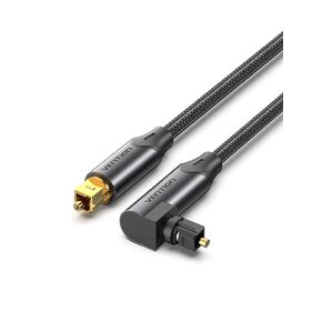 VENTION 90 Degree Digital Optical Audio Cable - Fiber Optic Cable with Gold-Plated Nylon Braided S/PDIF, for Sound Bar, TV, Home Theater, PS4, Xbox, Playstation