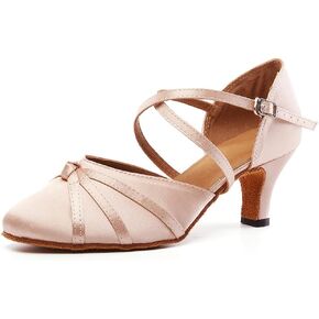 حذاء نسائي للرقص بأصابع مغلقة من الساتان الفالس اللاتيني السالسا، موديل YC-117 in Kuwait
