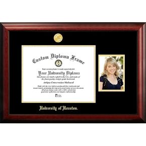 NCAA Houston Cougars Unisex University of Houston 14 x 11 Inches Gold Embossed Diploma Frame with 5 x 7 Inches Portrait Gold Embossed Diploma Frame with 5 x 7 Inches Portrait Brown One Size