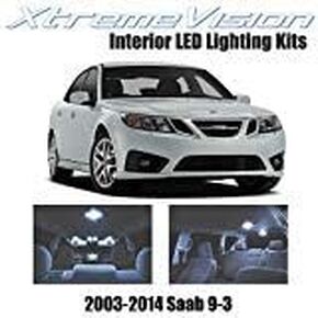 XtremeVision Interior LED for Saab 9-3 2003-2014 (7 Pieces) Cool White Interior LED Kit + Installation Tool