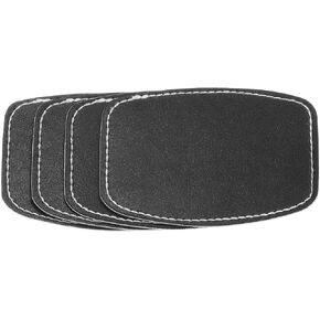 PATIKIL 3" x 2" PU Leather Hat Patches with Adhesive, 20 Pcs Bulge Custom Patches Blank for Hats, Fabric Repair Sew Laser Supplies, Clothes Bags DIY, Brown
