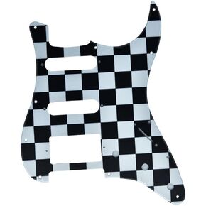 Dopro Strat HSS Guitar 3D Printed Single plastic pickguard for USA/Mexican FD Strat Black/White Grid