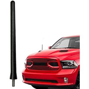 AntennaMastsRus - Short Rubber Antenna fits Dodge Ram Truck 1500 (2009-2024) - USA Stainless Steel Threading - The Original 6 3/4 Inch Accessories - Car Wash Proof - Internal Copper Coil