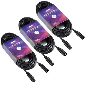 Moukey XLR Cables 10ft XLR 10 Feet Microphone Male to Female Mic Cables Cord, Black 6-Pack