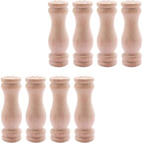 Totority 6pcs Wooden Pillar Miniature Dollhouse Wooden Furniture Photo Props Home Decor Wooden Furniture Legs for DIY Micro Landscape
