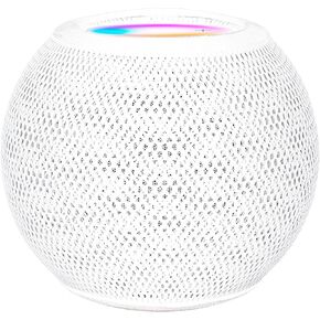 غطاء غبار لمكبر الصوت Homepod Mini مناسب لمكبر الصوت Homepod Mini، قماش شبكي لمكبر الصوت، غطاء ذكي مع فتحة شحن، نايلون عالي الجودة (أسود - قطعة واحدة)