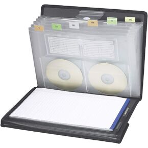 Smead Poly Pro Series II Pad Folio, 7-Pocket Expanding File, Letter Size, Black (85830)