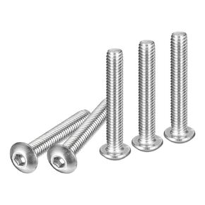 DTGN M2.5-0.45x4mm Button Head Socket Cap Screws - 100Pack - Good for Machine - 304 Stainless Steel 18/8 - Hex Drive Full Thread Fasteners