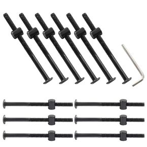 Murtenze 12-Pack M6 X 110mm Bunk Bed Bolts Coloured Zinc, Hex Drive Socket Furniture Barrel Screws with Nuts for Furniture Crib Baby Bed (with 1 x Wrench)