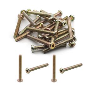 MroMax M6-1 x 65mm Hex Socket Flat Head Screws Furniture Bolts Fastener Half Thread Carbon Steel Colorful 10Pcs