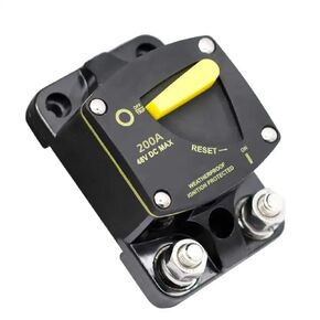 BEISUOS 200Amp Circuit Breaker for Boat Trolling Motor Marine ATV Trailer Vehicles Stereo Audio Electronic Battery Solar System Inline Fuse with Manual Reset Switch Waterproof, 12V- 48V DC