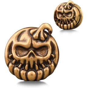 ERKUOO 2PCS Halloween Ears Gauges Pumpkin Screw Ear Plugs Tunnels Flesh Stretchers Piercing Earrings Expander Gifts For Women Mens