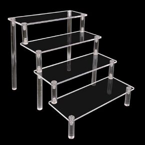 lyfLux 4 Layers Acrylic Shelves, Perfume Organizer, 8 inch Skincare Organizers, Organizer, Dessert Table Display Set, Transparent Display Shelf, for Cosmetics, Small Toys, Cupcakes, Perfume Display