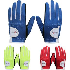 Efunist 1 Pair Junior Kids Youth Toddler Boys Girls Golf Gloves Dura Feel Blue Red Green Left Hand Right Hand