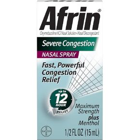 Afrin Severe Congestion Nasal Spray 15 mL (Pack of 8)