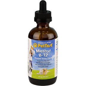 Advocate PetTest Vitamin B12 Liquid Drops (5000 MCG) Supplement with Methylcobalamin (Methyl B12) for Diabetic Pets - Max Absorption B12 to Increase Energy - Vegan Friendly for Dogs and Cats - 4fl oz