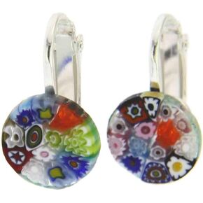 GlassOfVenice Murano Glass Millefiori Clip Earrings - Multicolor