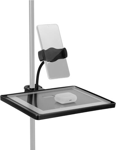 QWORK 10.6" x 8.1" Universal Multi-Purpose Clamp On Tray Holder with Adjustable Gooseneck Phone Mount, Compatible with Various Stands in Kuwait