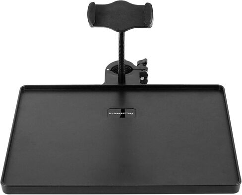 QWORK 10.6" x 8.1" Universal Multi-Purpose Clamp On Tray Holder with Adjustable Gooseneck Phone Mount, Compatible with Various Stands in Kuwait