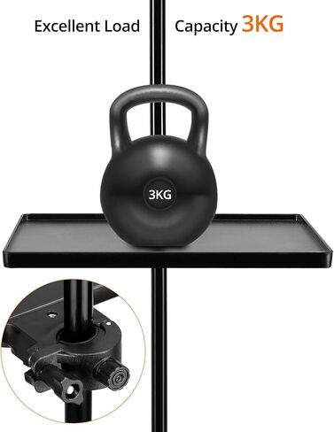 QWORK 10.6" x 8.1" Universal Multi-Purpose Clamp On Tray Holder with Adjustable Gooseneck Phone Mount, Compatible with Various Stands in Kuwait