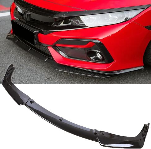 MUCO 3pcs Front Bumper Lip Spoiler Kit Compatible with Honda Civic SI Hatchback 2017 2018 2019 2020 2021 Gloss Black M-Performance Front Bumper Lip Spoiler Lip Lower Bumper Body in Saudi Arabia