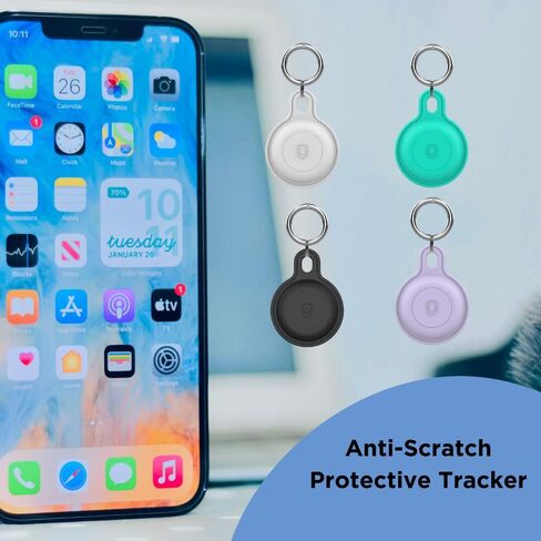 Airtags 4 Pack، حامل سلسلة مفاتيح Airtag للسفر، حامل بطاقة هوائية مقاوم للماء، حامل Airtag للأطفال، علامات هوائية-4 عبوات للأمتعة، ملحقات سلسلة مفاتيح Airtag (أسود، أخضر داكن، أزرق، بحري) in Kuwait