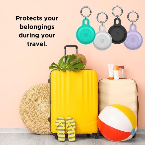Airtags 4 Pack، حامل سلسلة مفاتيح Airtag للسفر، حامل بطاقة هوائية مقاوم للماء، حامل Airtag للأطفال، علامات هوائية-4 عبوات للأمتعة، ملحقات سلسلة مفاتيح Airtag (أسود، أخضر داكن، أزرق، بحري) in Kuwait