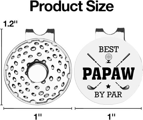 TSUYAWU Papaw Golf Marker with Magnetic Hat Clip Golf Novelty Gift - Best Papaw by Par Golf Ball Marker - Golf Accessories Gifts for Papaw Grandpa Golf Lovers Golfer in Saudi Arabia