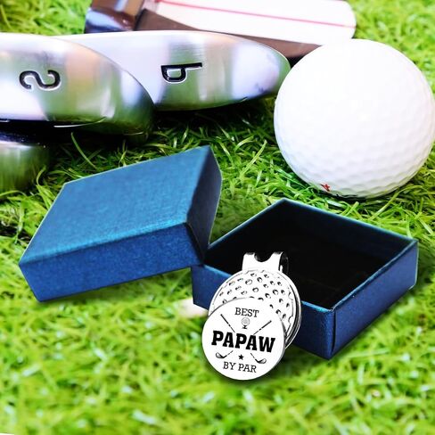 TSUYAWU Papaw Golf Marker with Magnetic Hat Clip Golf Novelty Gift - Best Papaw by Par Golf Ball Marker - Golf Accessories Gifts for Papaw Grandpa Golf Lovers Golfer in Saudi Arabia