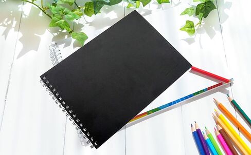 دفتر رسم مقاس A4 من اكسيرز، 160 جرام، 30 ورقة، دفتر رسم للرسم - غلاف أسود - عبوة واحدة in Kuwait