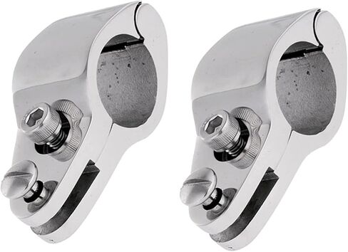 2Pcs Boat Bimini Top Hinged Jaw Slide, Stainless Steel 316 Marine Boat Canopy Tube Clamp Fitting Boat Accessories (Type: with Lock nut, 1inch) in Saudi Arabia