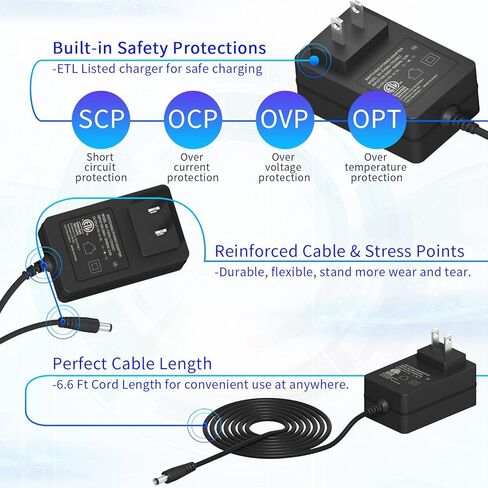 شاحن طاقة TPLTECH 17 فولت تيار متردد/تيار مستمر لمكبر الصوت Bose Soundlink 3 2 1 اللاسلكي III/II/I، 369946-1300/357551-1300/330001/357550 Bose Soundlink مع كابل شحن بطول 6.6 قدم in Kuwait