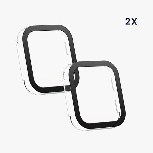 غطاء kwmobile متوافق مع أغطية Xiaomi Redmi Watch 4 - 2x زجاج مقوى مع إطار بلاستيكي - شفاف in Kuwait