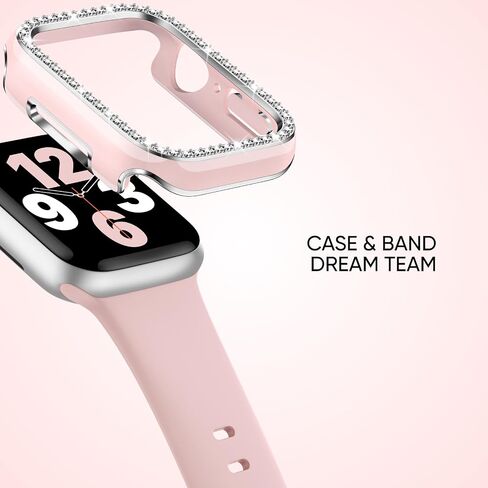 Adorique 3-in-1 Compatible for Apple Watch Band 40mm 41mm 42mm 44mm 45mm 46mm, Soft Silicone Sport Strap for iWatch Series SE 10 9 8 7 6 5 4 3 in Kuwait