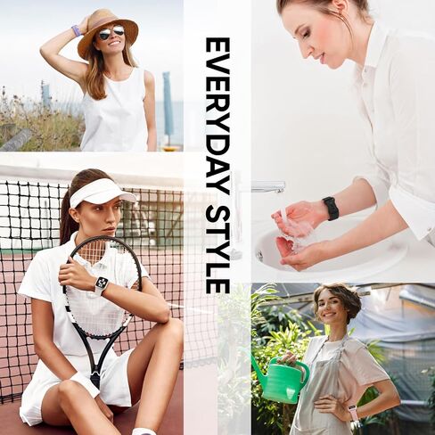 Adorique 3-in-1 Compatible for Apple Watch Band 40mm 41mm 42mm 44mm 45mm 46mm, Soft Silicone Sport Strap for iWatch Series SE 10 9 8 7 6 5 4 3 in Kuwait