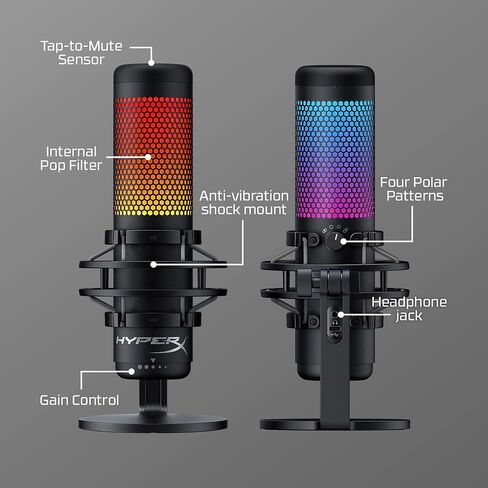 HyperX QuadCast S RGB USB Condenser Gaming Microphone for PC PS4 & Mac (Renewed) in Saudi Arabia