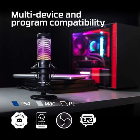 HyperX QuadCast S RGB USB Condenser Gaming Microphone for PC PS4 & Mac (Renewed) in Saudi Arabia
