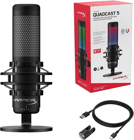 HyperX QuadCast S RGB USB Condenser Gaming Microphone for PC PS4 & Mac (Renewed) in Saudi Arabia