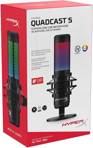 HyperX QuadCast S RGB USB Condenser Gaming Microphone for PC PS4 & Mac (Renewed) in Saudi Arabia