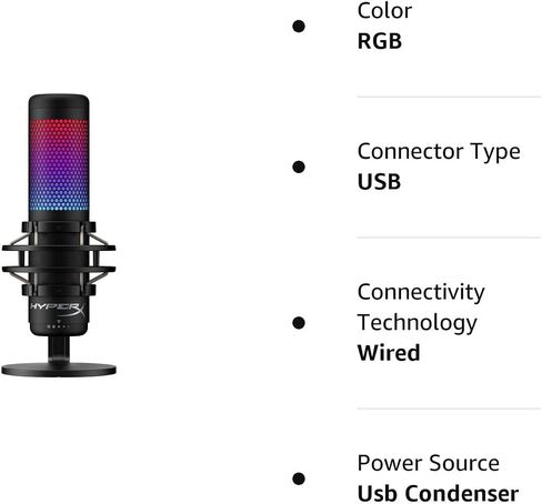 HyperX QuadCast S RGB USB Condenser Gaming Microphone for PC PS4 & Mac (Renewed) in Saudi Arabia