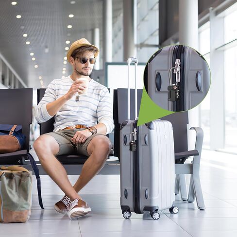 أقفال أمتعة الكابل المعتمدة من KeeKit TSA، قفل مجموعة مكون من 3 أرقام، قفل سفر الأمتعة لحقائب الظهر والحقائب والأمتعة، قفل كومبو قابل لإعادة الضبط - عبوتان in Kuwait