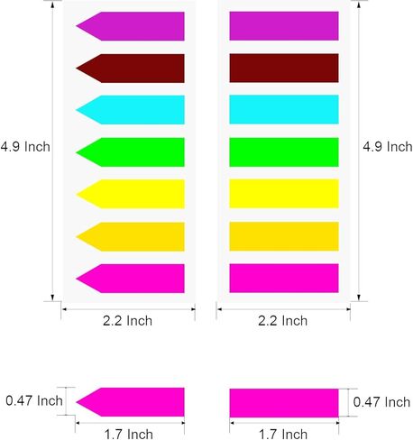 Sticky Tabs for Binders 840 Sheets, Index Tabs 2 Inch, Book Tabs for Annotating Books,Writable and Transparent Page Tabs (7 Colors) in Saudi Arabia