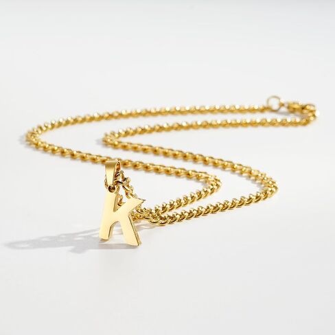 P.BLAKE Layered Initial A-Z Pendant Necklace for Men Boys, Stainless Steel Letter Cuban Link Herringbone Chain Necklace Fashion Jewelry Gifts in Saudi Arabia