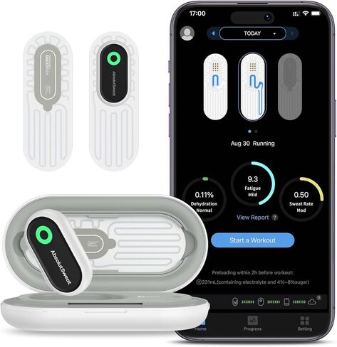 جهاز تتبع الترطيب الذكي الذي يمكن ارتداؤه، جهاز تتبع اللياقة البدنية للعرق، تحذير مبكر من أضرار التعب، نصيحة علمية للمكملات الغذائية للرياضيين، عشاق الرياضة in Kuwait