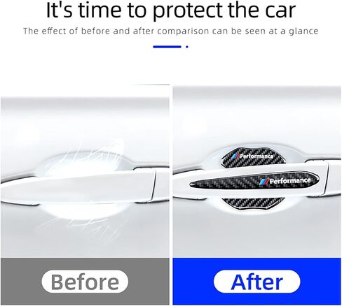 for BMW Car Door Handle Protector, Car Door Handle Sticker for BMW Accessories, 8 Pcs Carbon Fiber Car Door Handle Cup Protector for BMW X3 X5 X 3 5 6 7 G20 G30 F10 F20 F30 E90 E91 (8Pcs) in Saudi Arabia