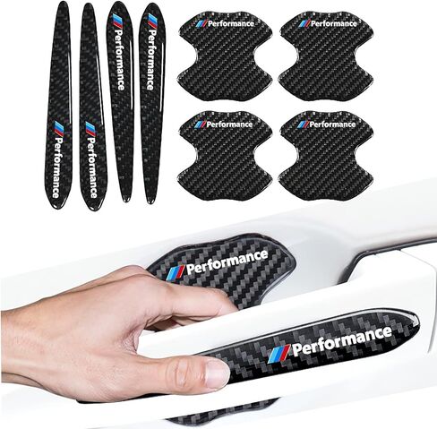 for BMW Car Door Handle Protector, Car Door Handle Sticker for BMW Accessories, 8 Pcs Carbon Fiber Car Door Handle Cup Protector for BMW X3 X5 X 3 5 6 7 G20 G30 F10 F20 F30 E90 E91 (8Pcs) in Saudi Arabia