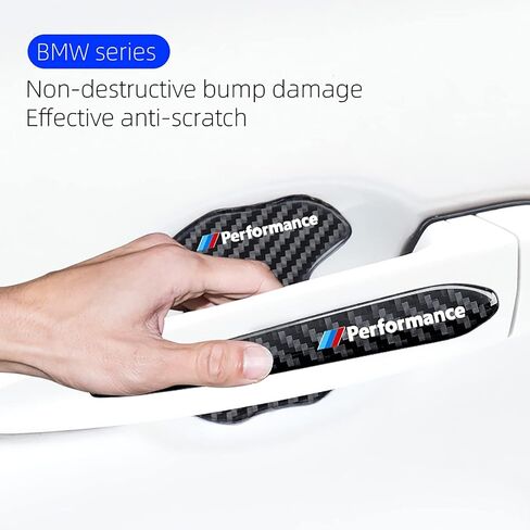 for BMW Car Door Handle Protector, Car Door Handle Sticker for BMW Accessories, 8 Pcs Carbon Fiber Car Door Handle Cup Protector for BMW X3 X5 X 3 5 6 7 G20 G30 F10 F20 F30 E90 E91 (8Pcs) in Saudi Arabia