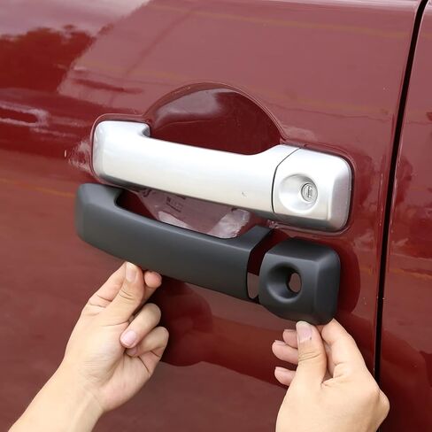 LLKUANG ABS مقبض الباب الخارجي للسيارة غطاء مزخرف مناسب لملحقات مقبض Toyota FJ Cruiser 4 قطعة/المجموعة (نمط ألياف الكربون) in Saudi Arabia